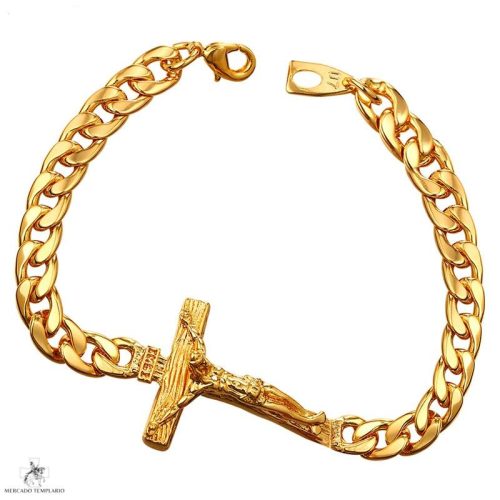 Men's Cross Crucifix Chain Link Bracelet